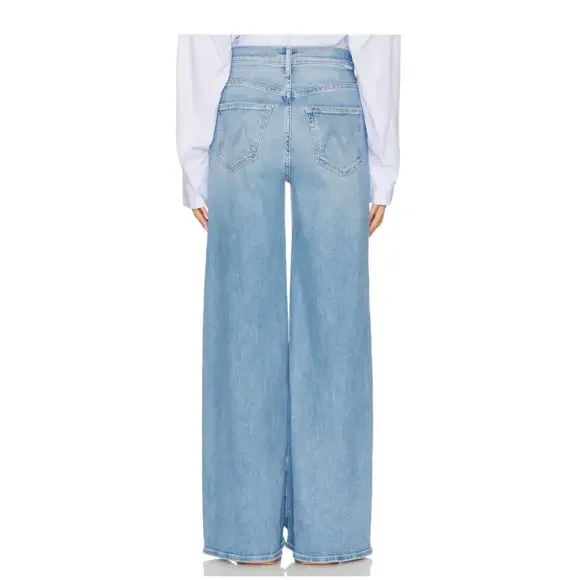 MOTHER The Ditcher Roller Zip Sneak Jeans in Blue - Picture 7 of 11
